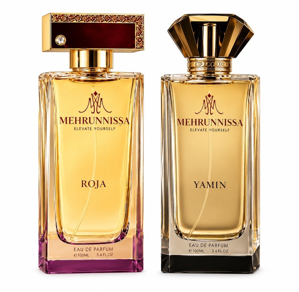 Mehrunissa Perfumes luxury eau de parfum packaging